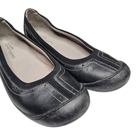 Clarks Springers Leather Ballet Flat Womens Size 7.5 - Picture 2 of 6